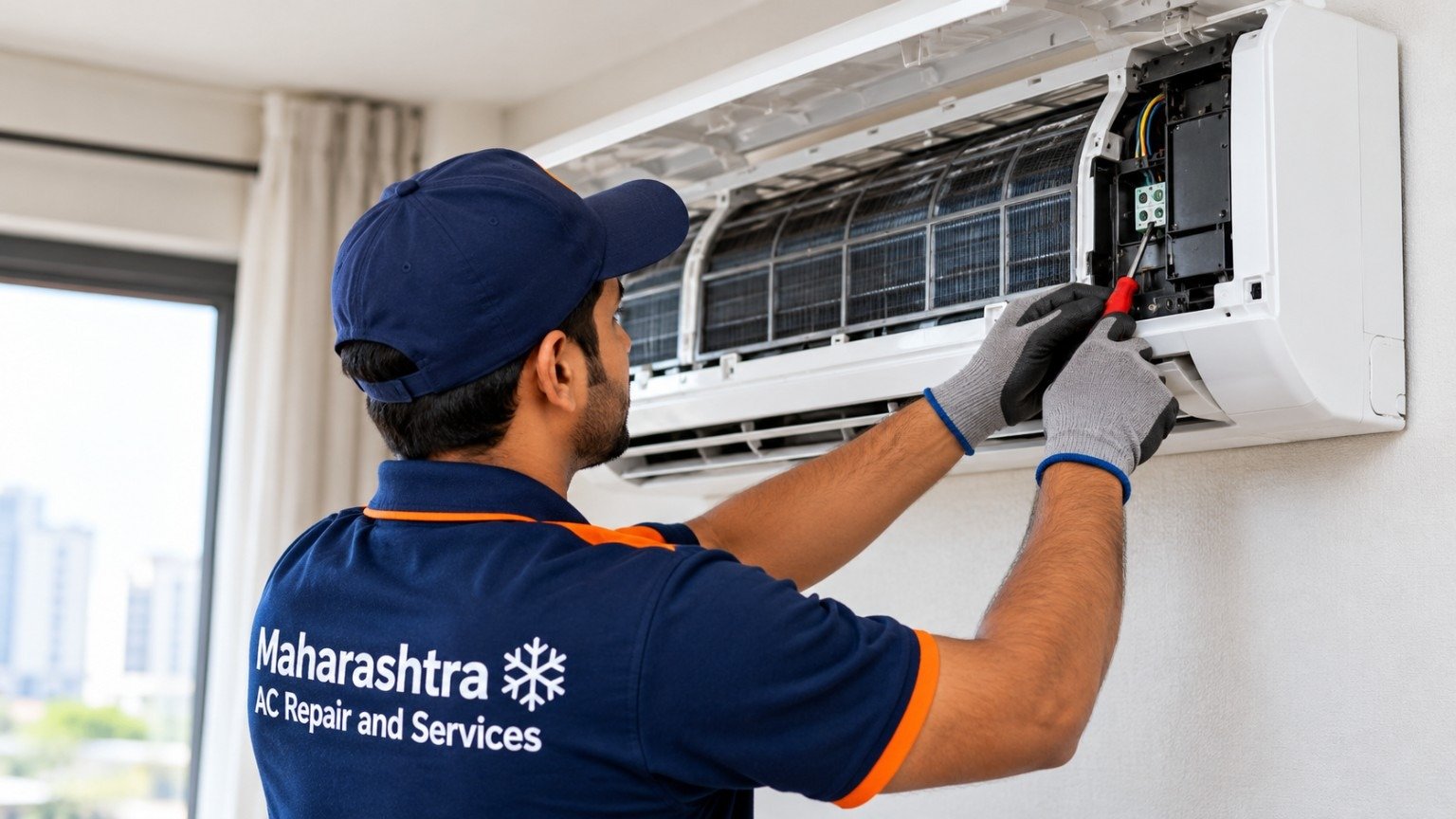 AC technician providing air conditioner repair service